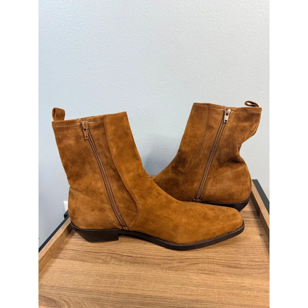 Madewell The Idris Ankle Boot Leather Russet Size‎ 12